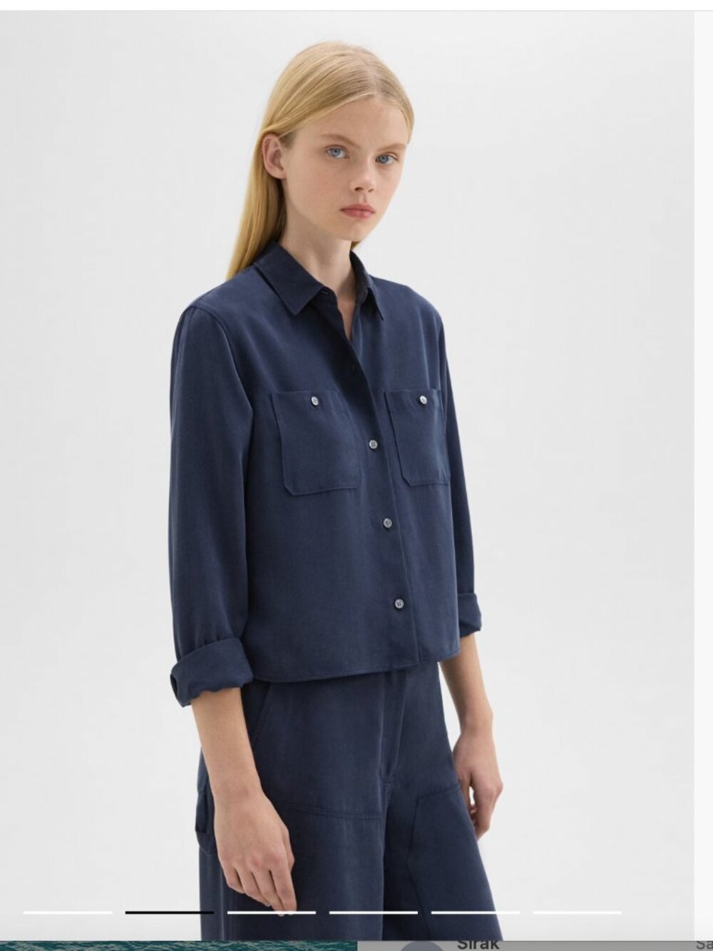 Theory Patch Pocket Shirt in Fluid Twill sz small